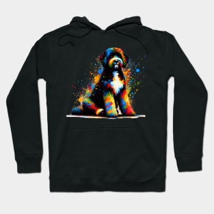 Colorful Abstract Splash Art Portuguese Water Dog Hoodie